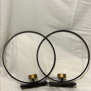 Black Metal Candle Holder set of 2 tea lite holders Home Decor Brand New